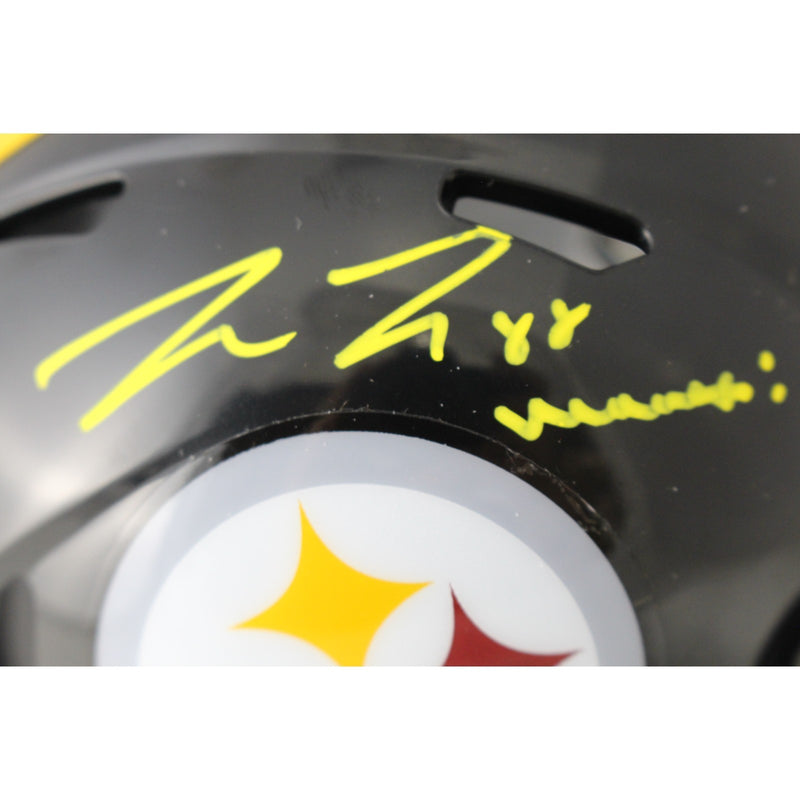 Pat Freiermuth Pittsburgh Steelers Autographed Mini Helmet BAS Witness