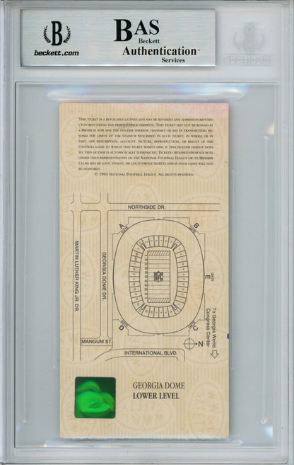 Emmitt Smith Signed Super Bowl XXVIII Ticket Stub (SB MVP) Beckett Slabbed