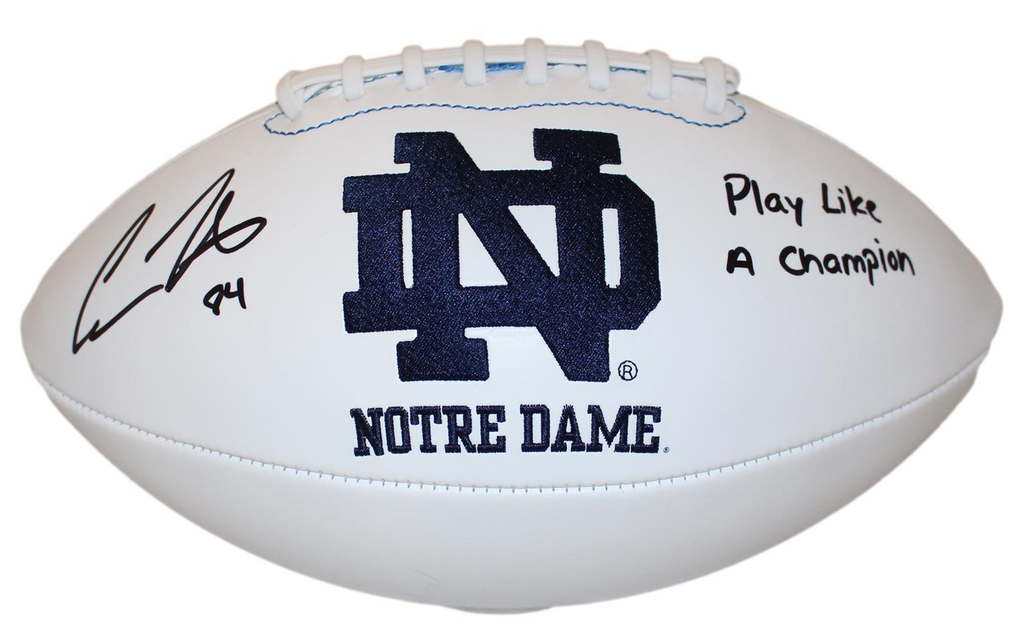 Cole Kmet Autographed Notre Dame Fighting Irish Logo Football