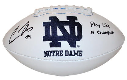 Cole Kmet Autographed Notre Dame Fighting Irish Logo Football