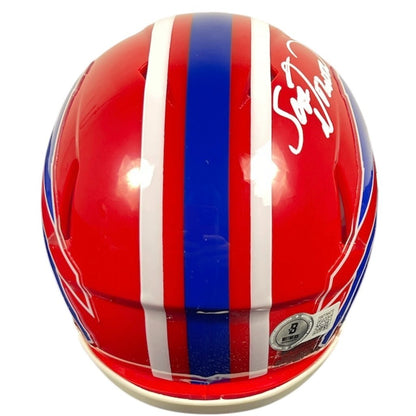 Scott Norwood Signed Buffalo Bills Throwback Mini Helmet (Beckett COA)