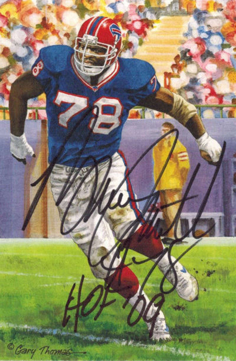 Bruce Smith Signed Buffalo Bills Goal Line Art Card (HOF 09)