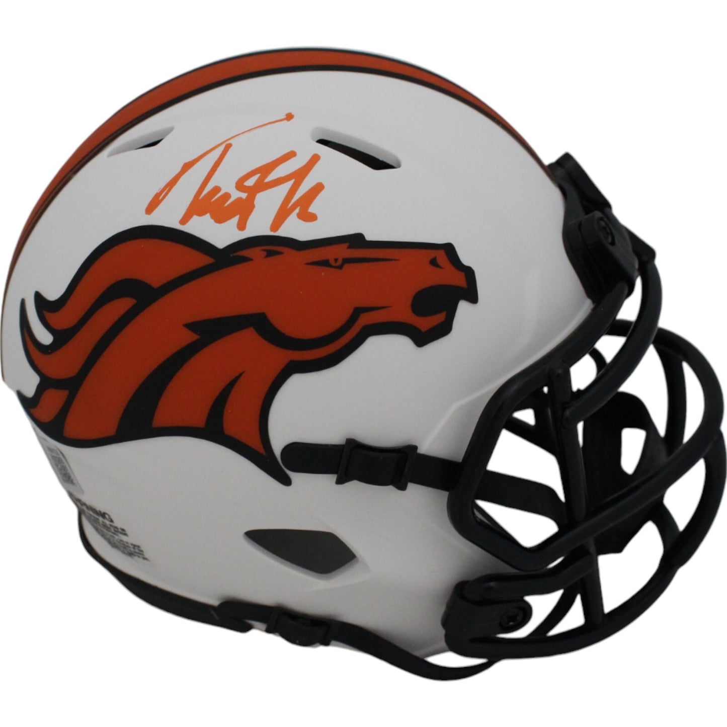 Troy Franklin Denver Broncos Autographed Lunar Mini Helmet
