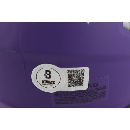 Ray Lewis Signed Baltimore Ravens Rave Mini Helmet Beckett COA