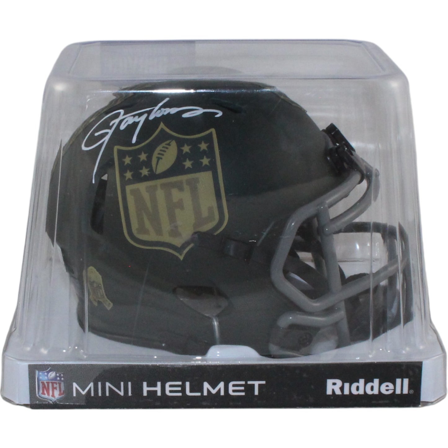 Lawrence Taylor Signed NFL Shield 2025 Salute to Service Mini Helmet