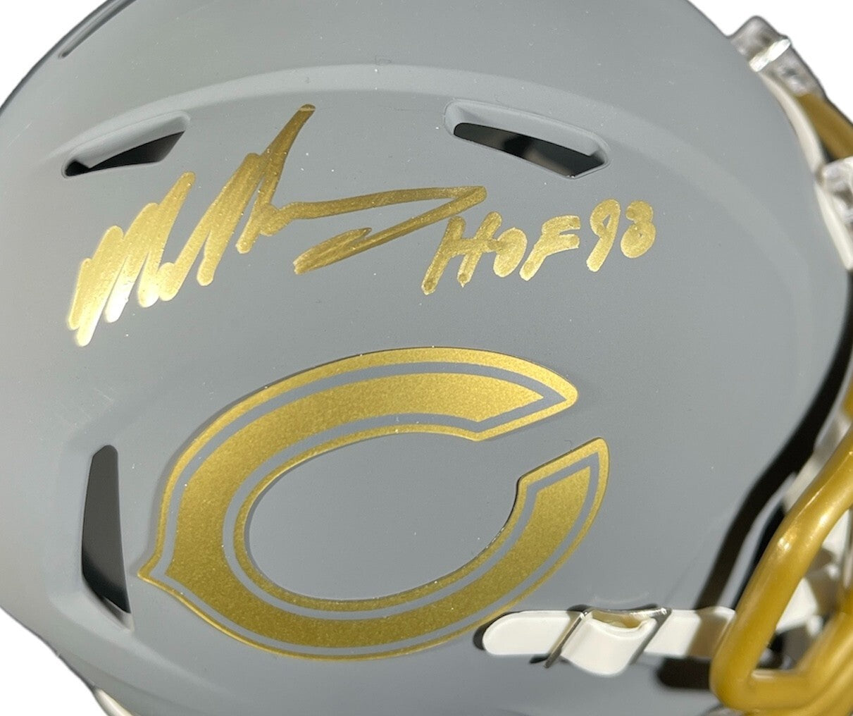 Mike Singletary Chicago Bears Signed Slate Alternate Mini Helmet