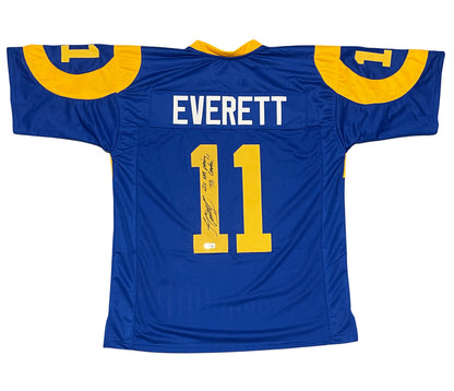 Jim Everett Signed Los Angeles Rams Custom Jersey (2x Passing TD Leader)