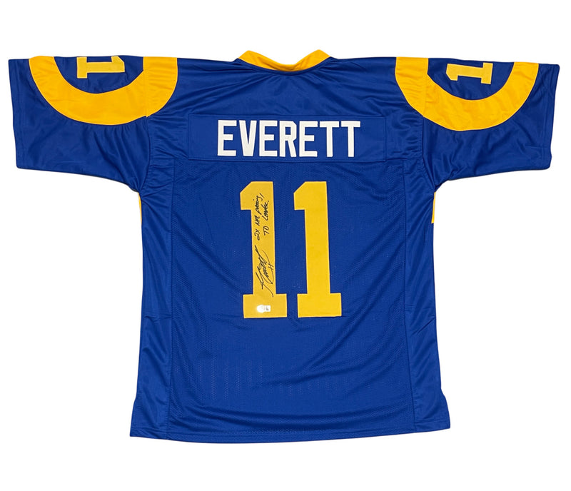 Jim Everett Signed Los Angeles Rams Custom Jersey (2x Passing TD Leader)