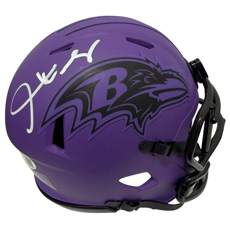 Derrick Mason Autographed Baltimore Ravens Rave Mini Helmet JSA