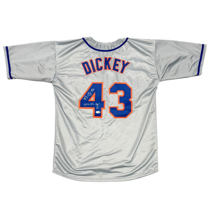 R.A. Dickey Signed New York Mets Custom Jersey 2012 NL CY JSA Witness