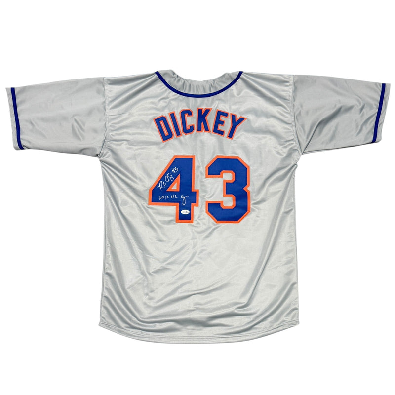 R.A. Dickey Signed New York Mets Custom Jersey 2012 NL CY JSA Witness