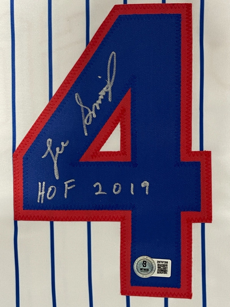 Lee Smith Chicago Cubs Signed Jersey HOF 2019 Beckett Witness COA
