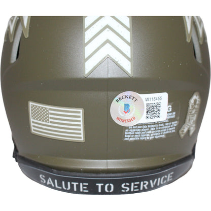 Ray Lewis Signed Baltimore Ravens Salute to Service Mini Helmet (BAS)