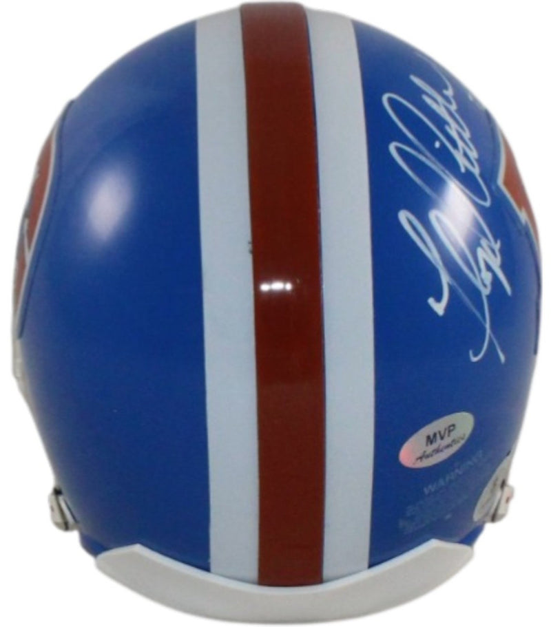 Floyd Little Autographed Denver Broncos VSR4 Mini Helmet HOF (Beckett)