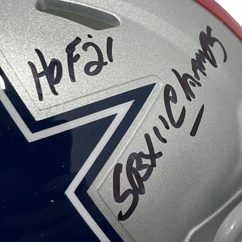 Drew Pearson Signed Dallas Cowboys Throwback Mini Helmet HOF 21 SB XII Champs