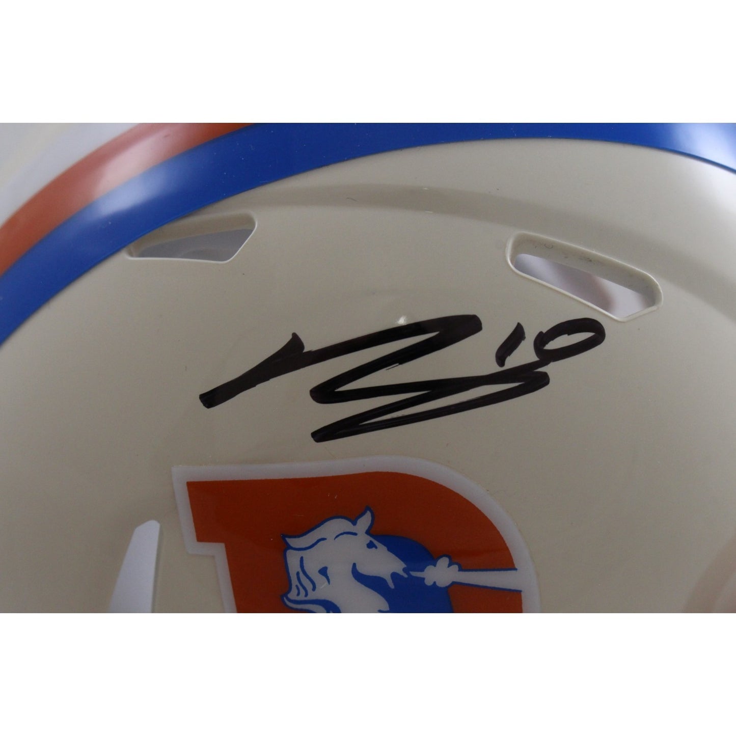 Bo Nix Signed Denver Broncos Retro Mini Helmet