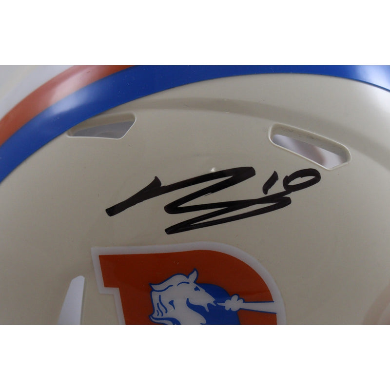 Bo Nix Signed Denver Broncos Retro Mini Helmet