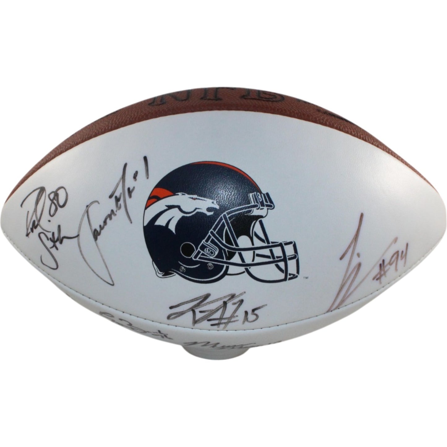 Mike Shanahan, Rod Smith & Jason Elam Signed Denver Broncos 2002 Team Football