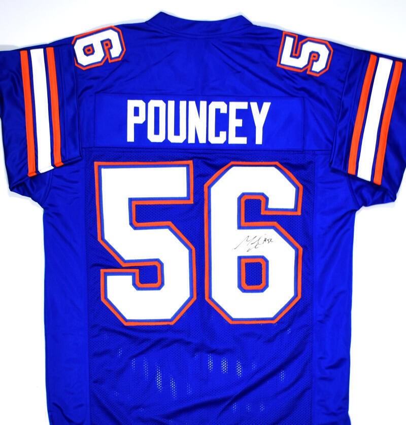 Maurkice Pouncey Signed Blue Custom College Football Jersey