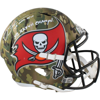Mike Alstott Signed Tampa Bay Buccaneers Full Size Camo Helmet (SB Champs)