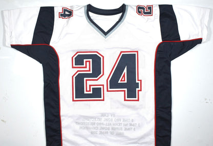 Ty Law Autographed White Custom Football Stat Jersey