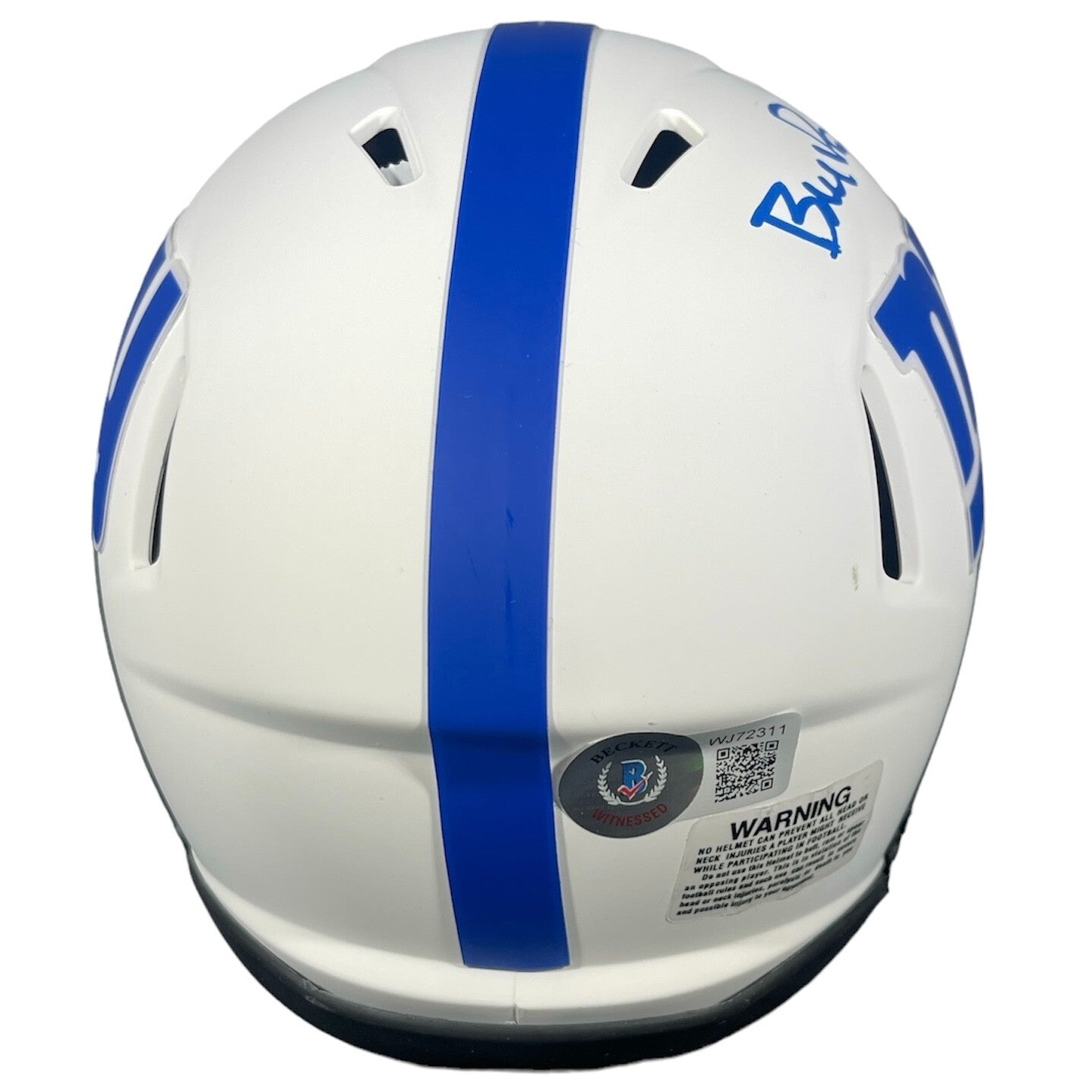 Bill Parcells Signed New York Giants Lunar Mini Helmet Beckett BAS