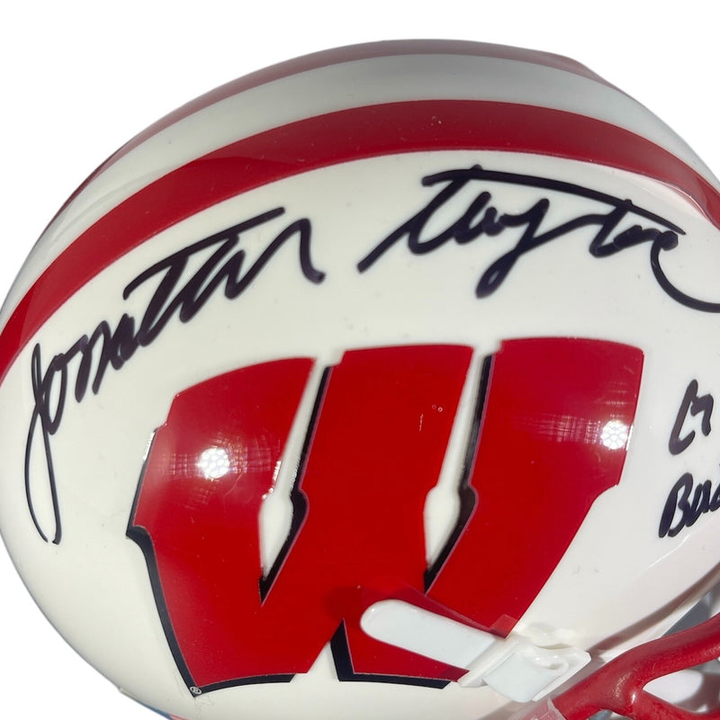 Jonathan Taylor Signed Wisconsin Badgers Speed Mini Helmet (Go Badgers) JSA