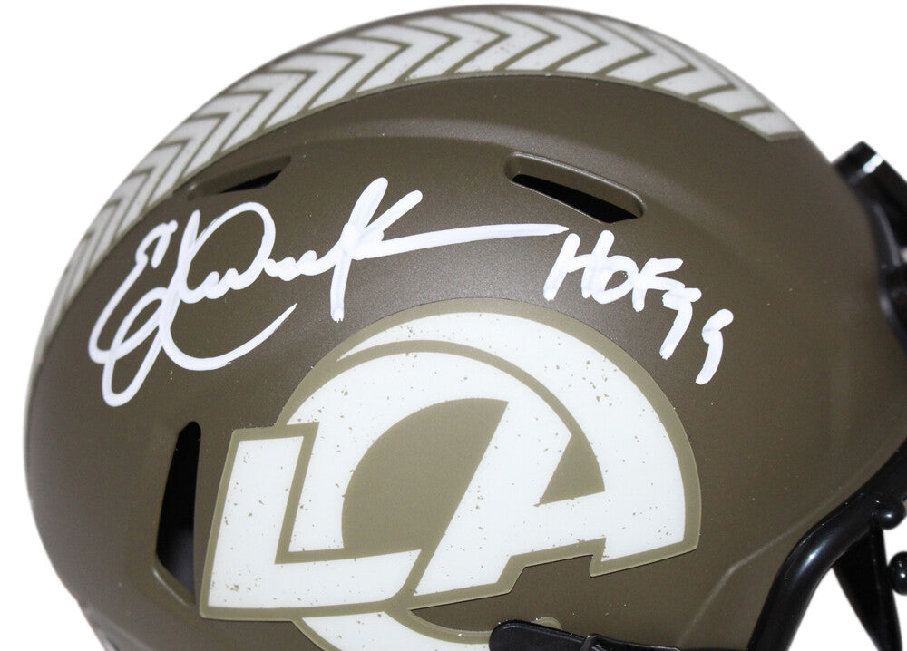 Eric Dickerson Signed Los Angeles Rams Salute to Service Mini Helmet HOF