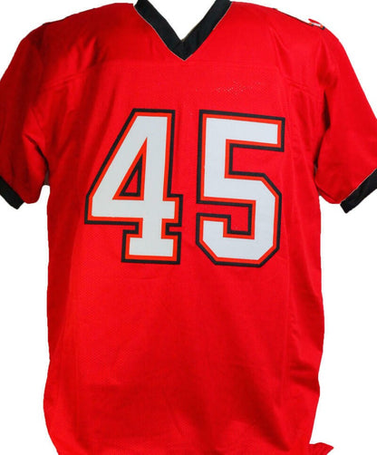 Devin White Signed Red Custom Jersey with SB Champs Inscription