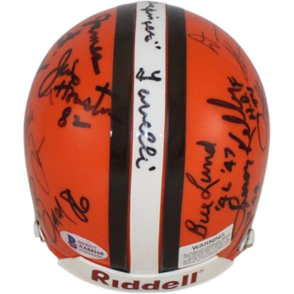 Cleveland Browns Legends Signed Mini Helmet (13 Signatures) BAS