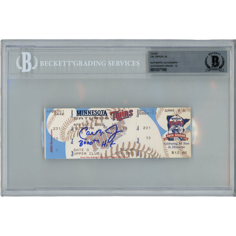 Cal Ripken Jr. Autographed 3000th Hit Ticket Stub (Baltimore Orioles)