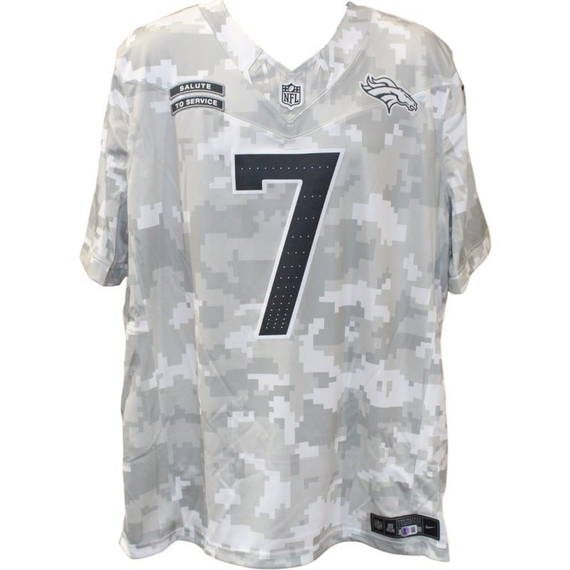 John Elway Signed Denver Broncos Nike Arctic Camo Jersey
