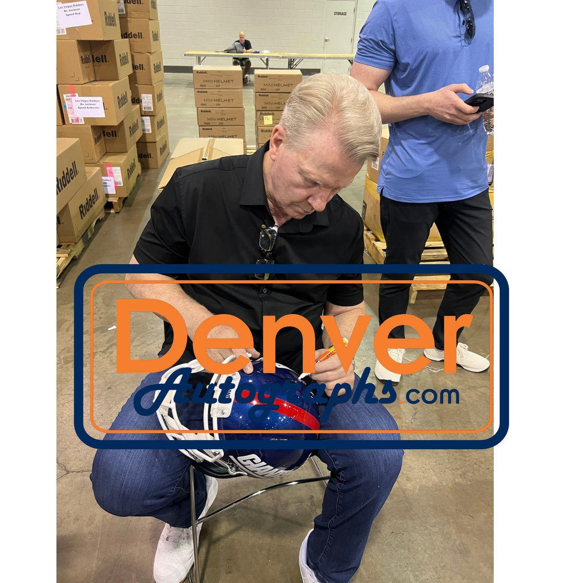 Phil Simms Signed New York Giants Color Rush Full Size Pro Helmet