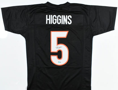 Tee Higgins Autographed Cincinnati Bengals Black Custom Jersey