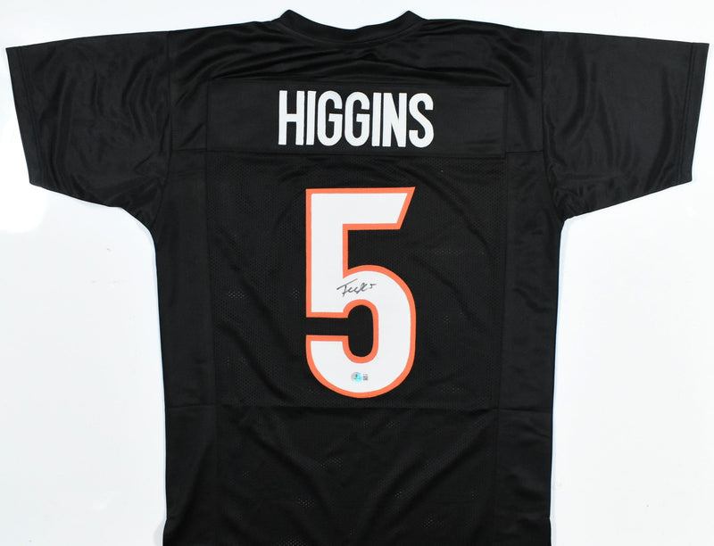 Tee Higgins Autographed Cincinnati Bengals Black Custom Jersey