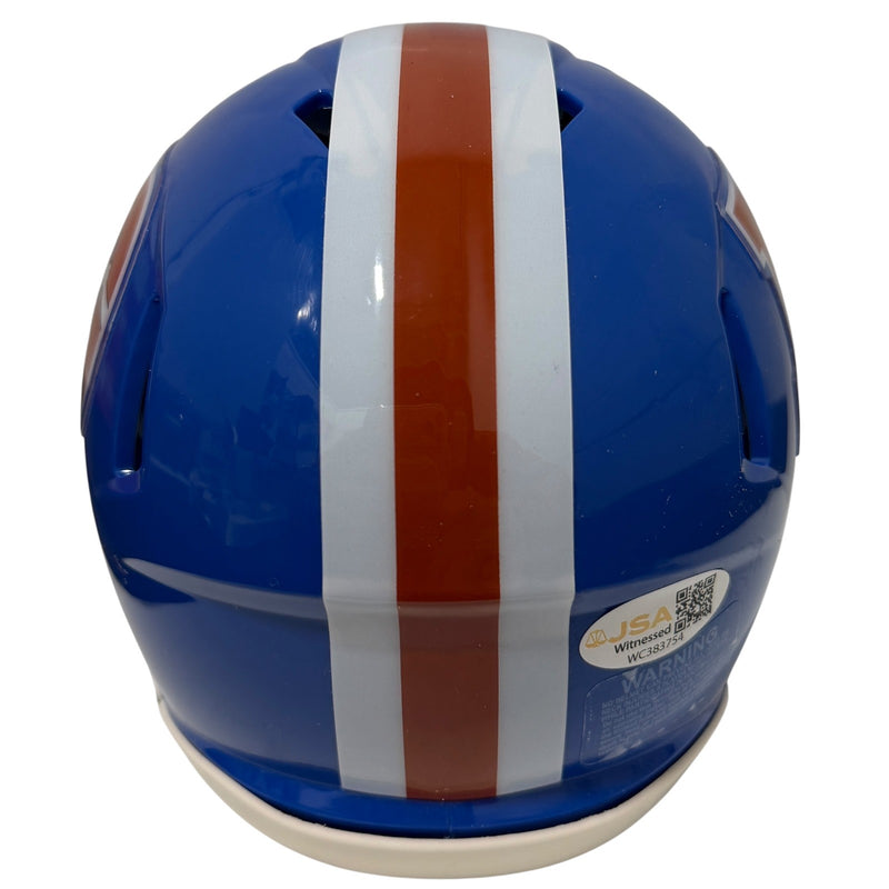 Karl Mecklenburg Signed Denver Broncos Throwback Mini Helmet JSA