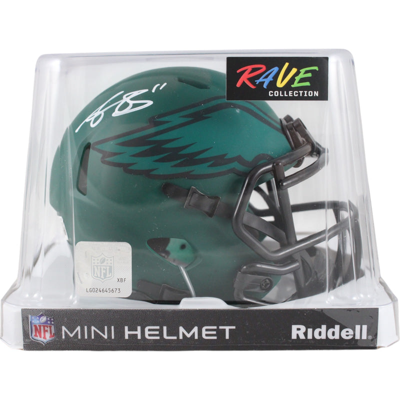 AJ Brown Philadelphia Eagles Signed Rave Alternate Mini Helmet (Beckett)