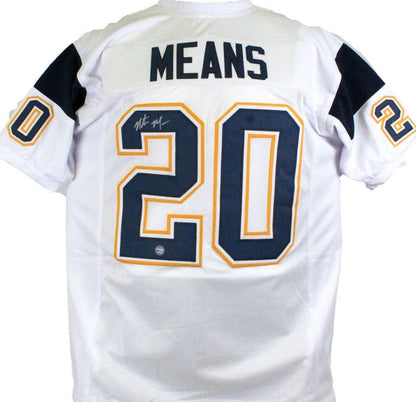 Natrone Means Signed San Diego Chargers Custom White Jersey