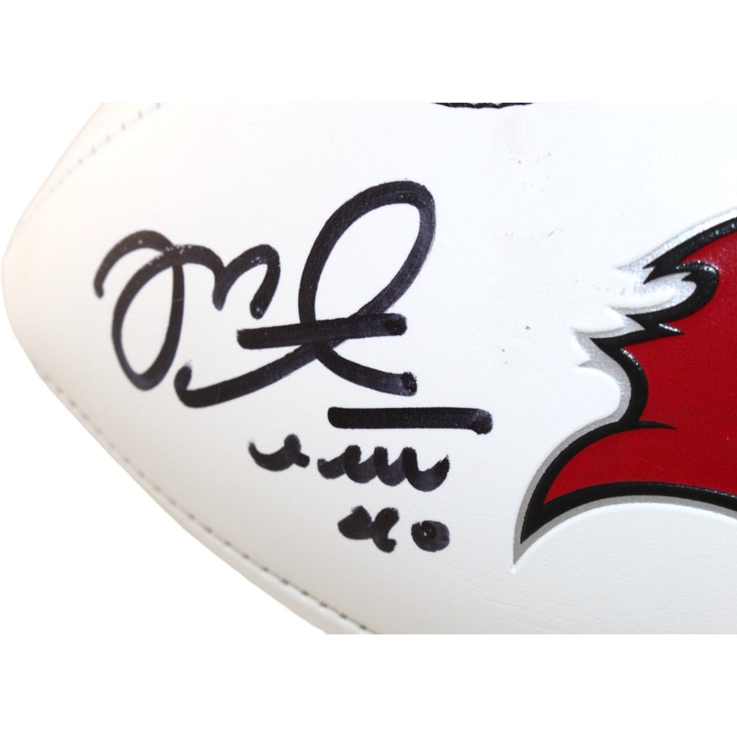 Mike Alstott Tampa Bay Buccaneers Signed Logo Football "A Train" BAS