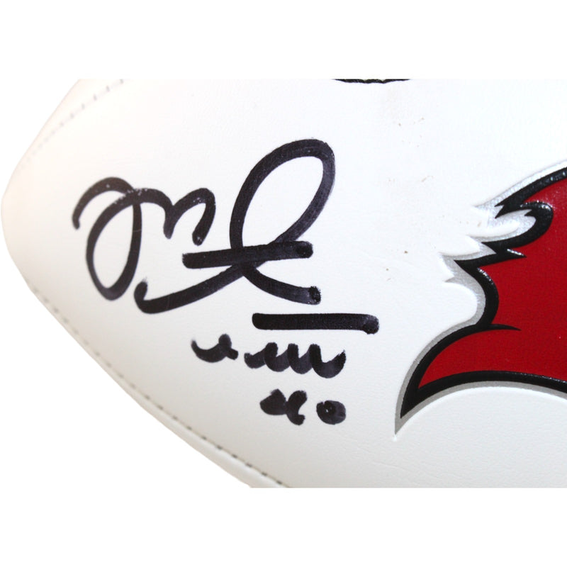 Mike Alstott Tampa Bay Buccaneers Signed Logo Football "A Train" BAS