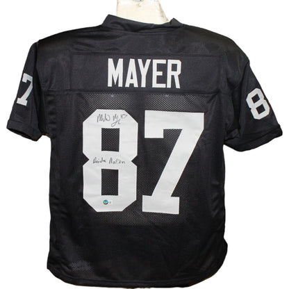 Michael Mayer Autographed Raiders Style Black Jersey "Raider Nation" BAS