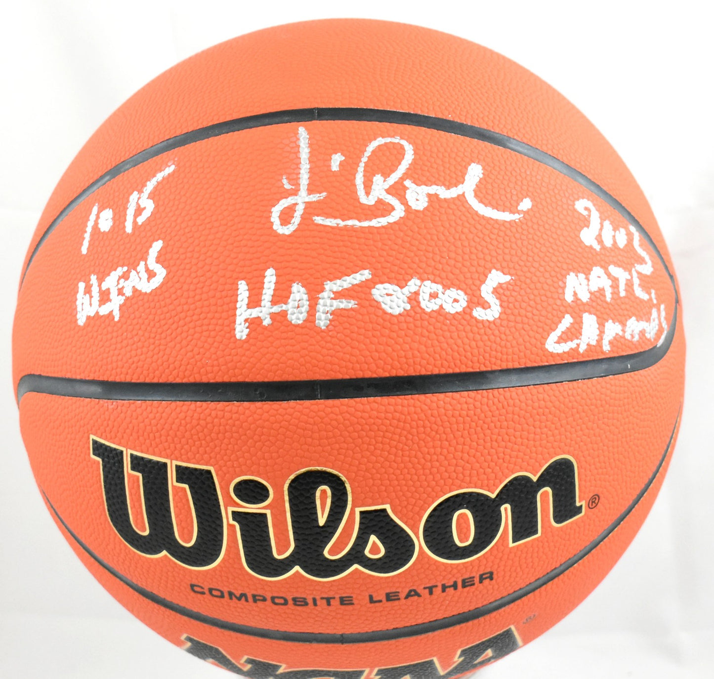 Jim Boeheim Signed Wilson Basketball - 1015 Wins, HOF 2005 Inscriptions