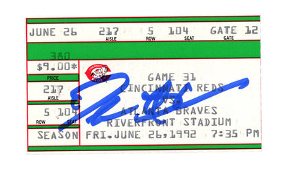 Deion Sanders Signed Atlanta Braves 1992 Game Ticket Stub BAS