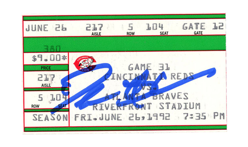 Deion Sanders Signed Atlanta Braves 1992 Game Ticket Stub BAS