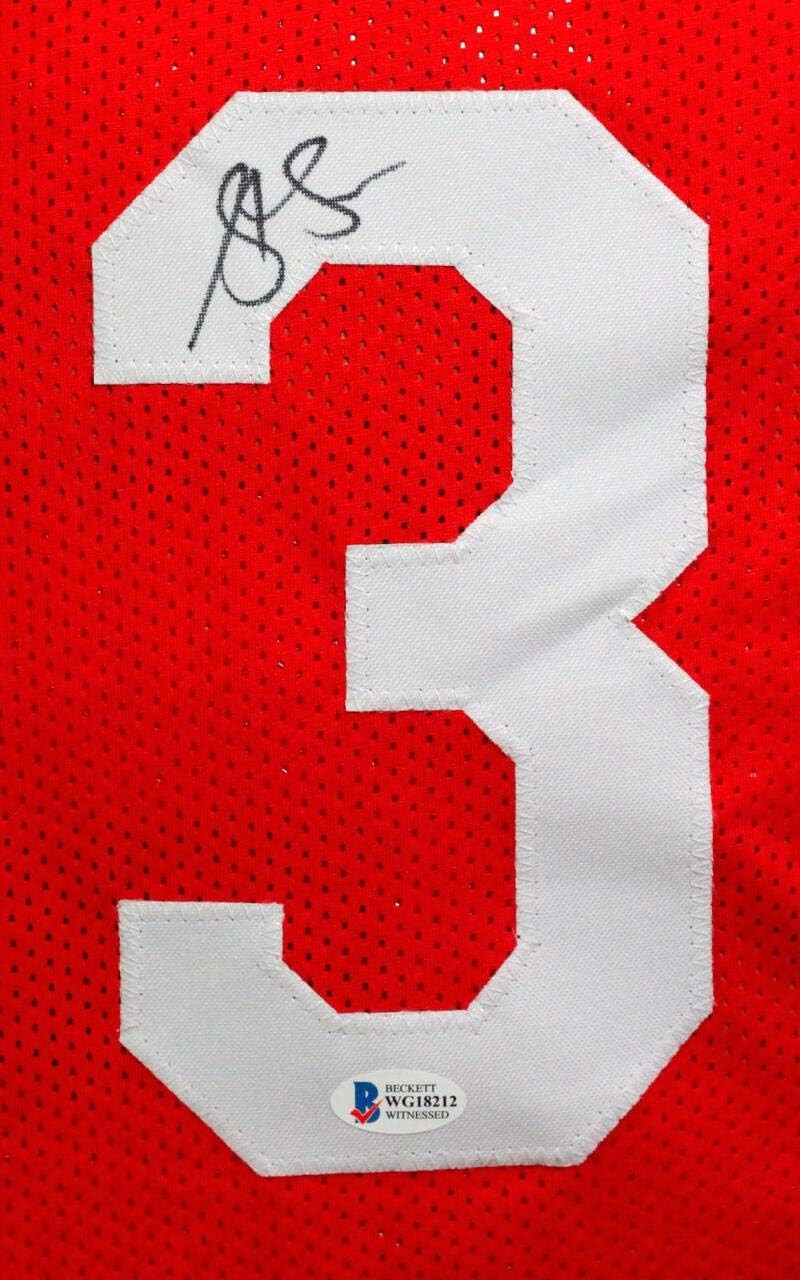 Steve Francis Autographed Red and Yellow Pro Style Jersey