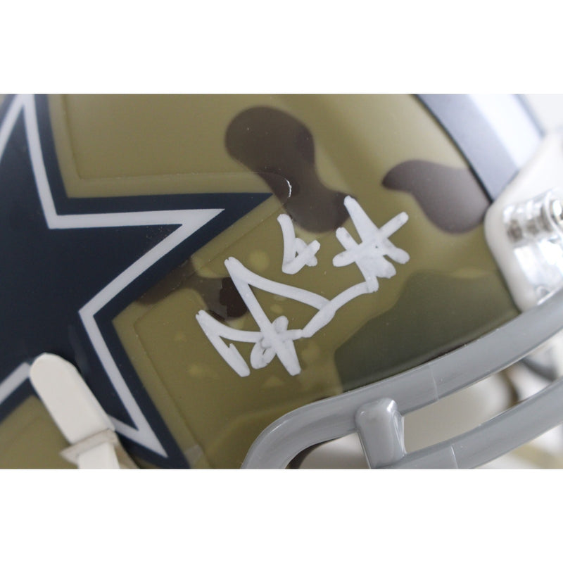 Dak Prescott Dallas Cowboys Signed Camo Mini Helmet (Beckett COA)