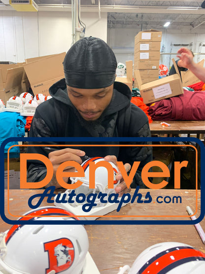 Troy Franklin Denver Broncos Autographed Snowcap Mini Helmet