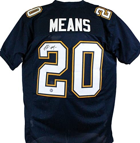 Natrone Means Signed San Diego Chargers Blue Custom Jersey