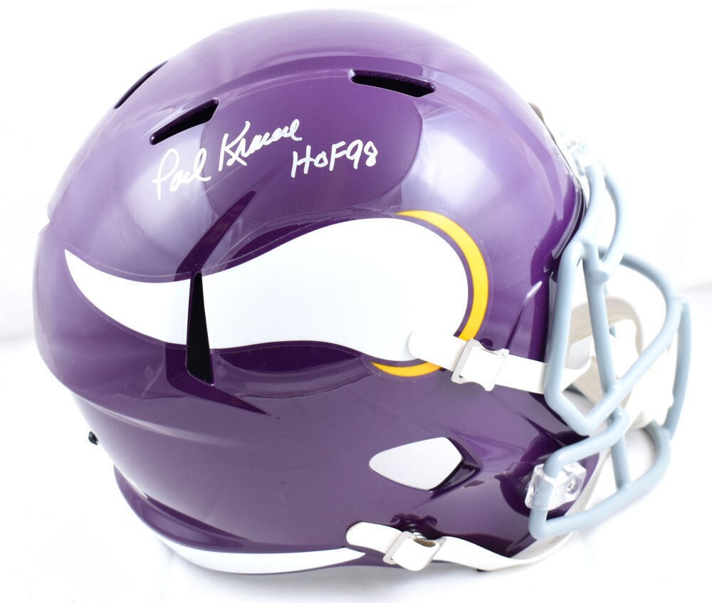 Paul Krause Signed Minnesota Vikings Full Size Speed Helmet HOF