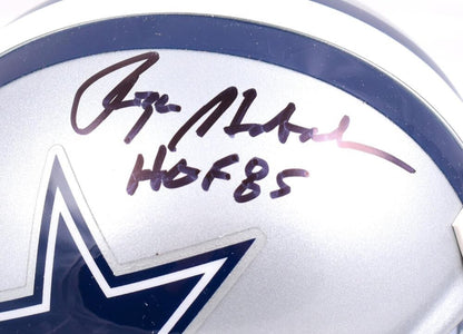 Roger Staubach Signed Dallas Cowboys Black Mini Helmet (HOF Inscription)